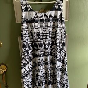 New York & Company Black and White Scoop Neck Sundress
